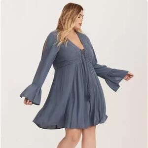 Torrid Babydoll Blue Bell Sleeve Dress Size 3X